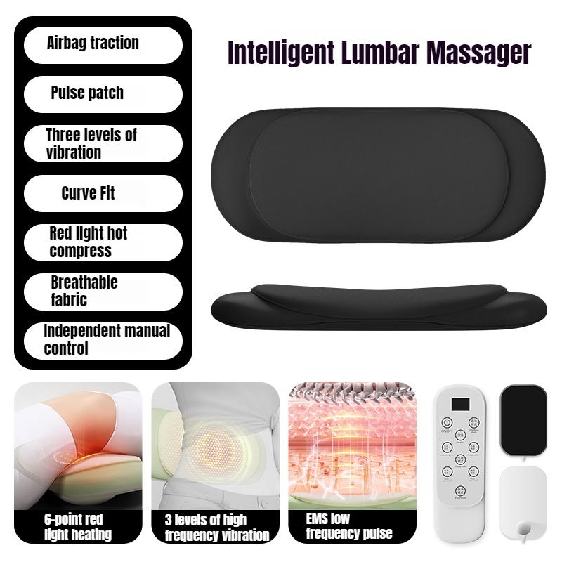 Heated Lumbar Lift Massager with Pulse Therapy and Back Stretching