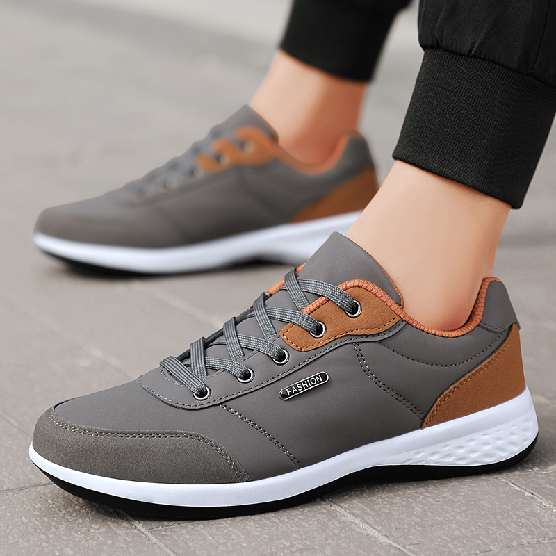 Men's PU Leather Casual Sneakers Breathable Non Slip Everyday Shoes