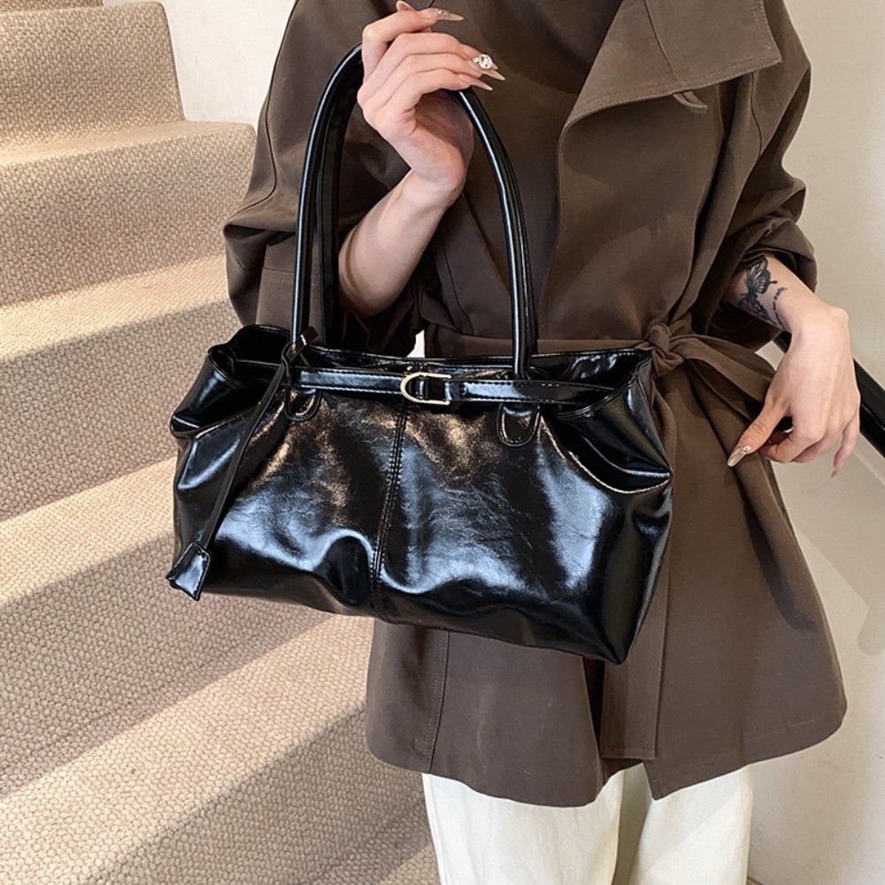 Vintage PU Leather Large Capacity Shoulder Tote Bag for Women