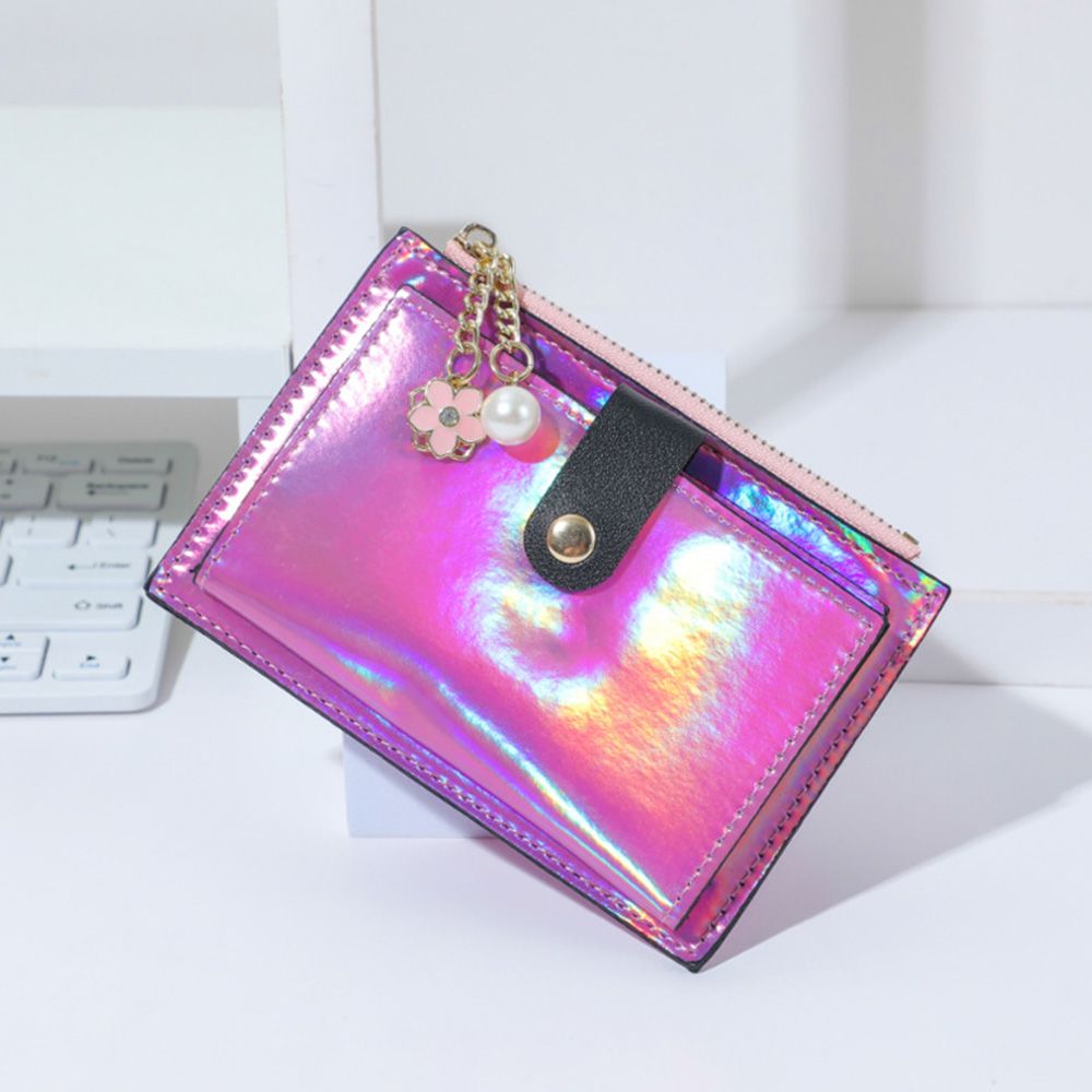 Holographic Womens Card Holder Coin Purse Wallet with Zipper