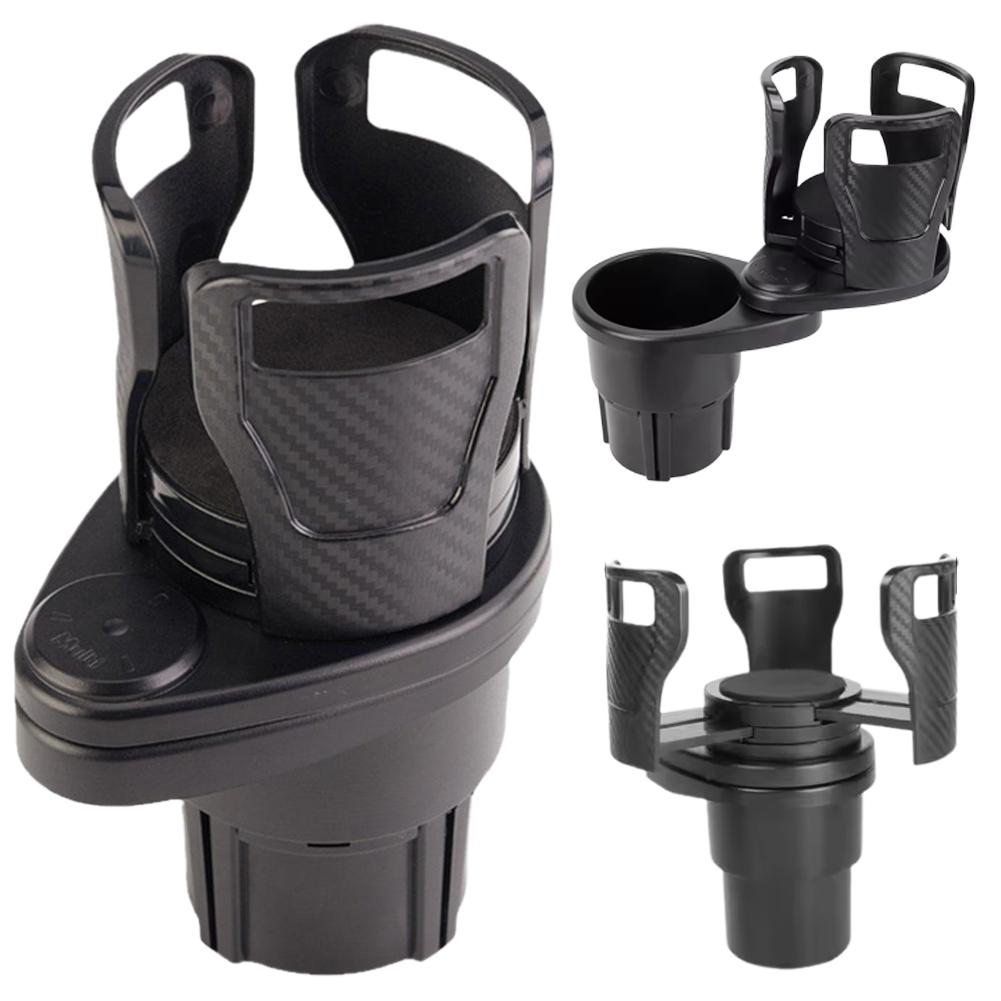 Adjustable Dual Car Cup Holder Expander with Phone Storage