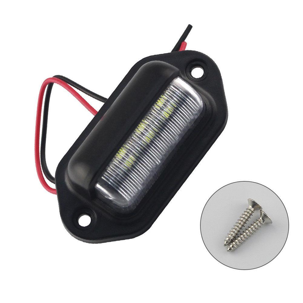 2PCS 6 LED License Plate Light Waterproof 12V Tag Lights for Truck SUV Trailer Van