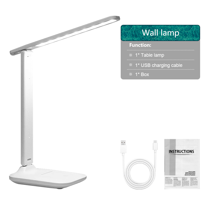 Rechargeable Dual Head LED Desk Lamp with 3 Color Modes Touch Control and 360 Degree Rotation