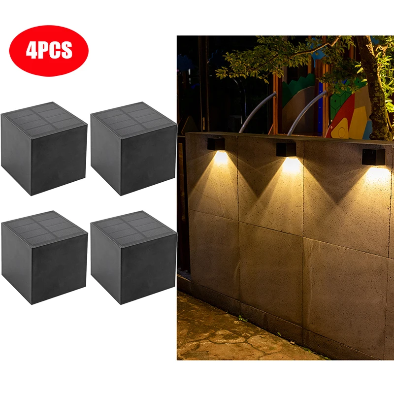 Solar Wall Light Waterproof LED Solar Fence Light for Garden Patio and Courtyard