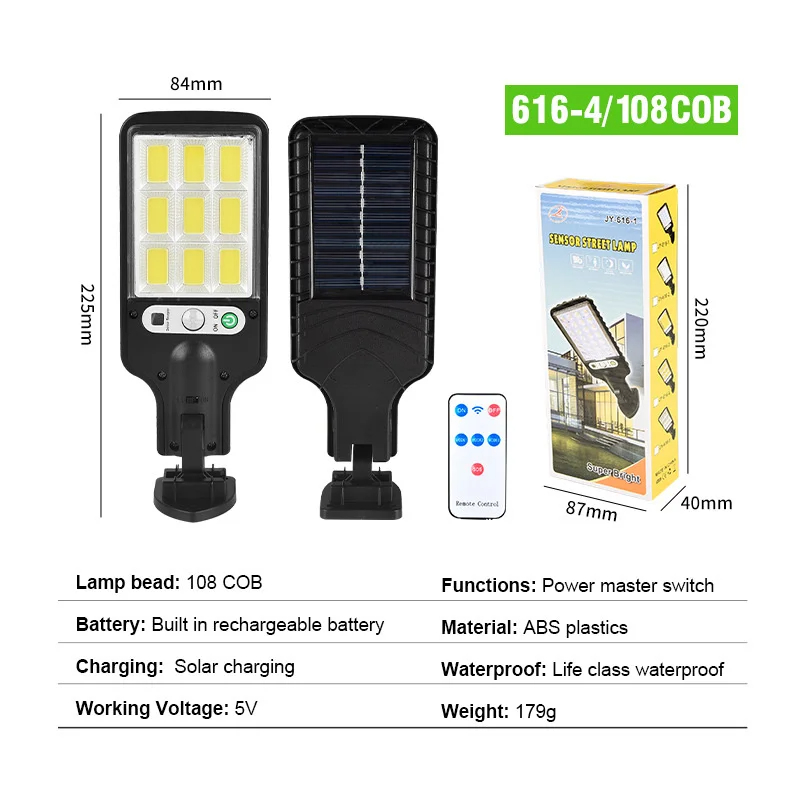 Solar Motion Sensor Wall Light Weatherproof Outdoor LED Light for Garden Pathway Fence