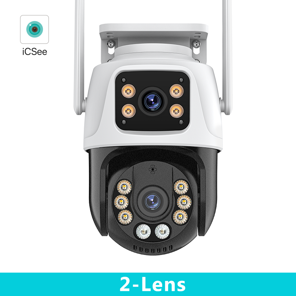 Three Lens PTZ WiFi Security Camera Auto Tracking Outdoor CCTV Camera