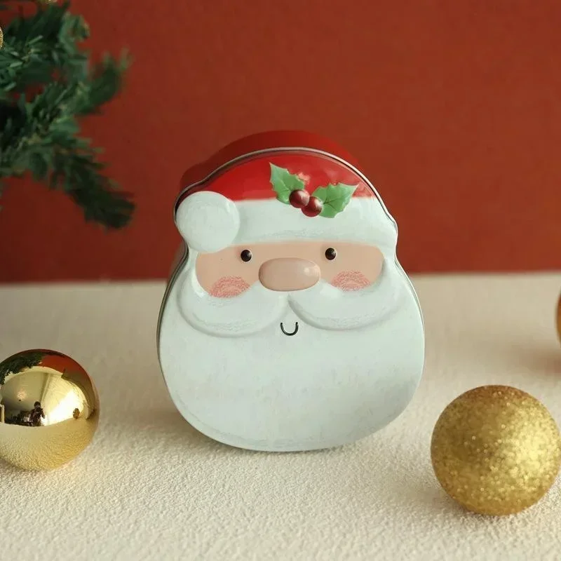 Gingerbread Man Christmas Candy Tin Gift Box Holiday Storage Container