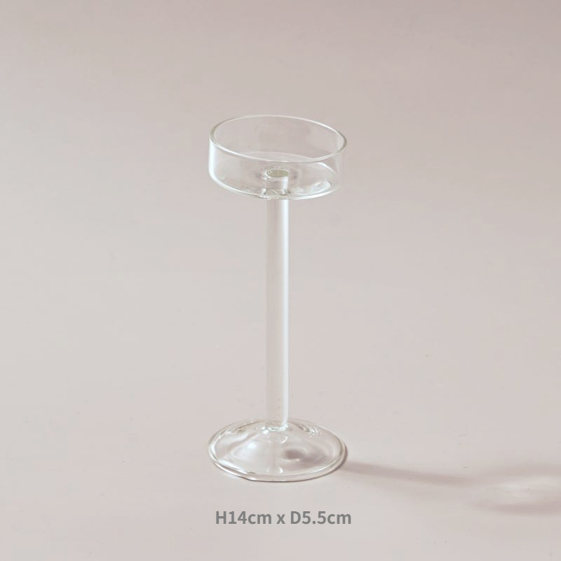 Glass Tealight Candle Holders Handmade Clear Wedding Table Centerpieces