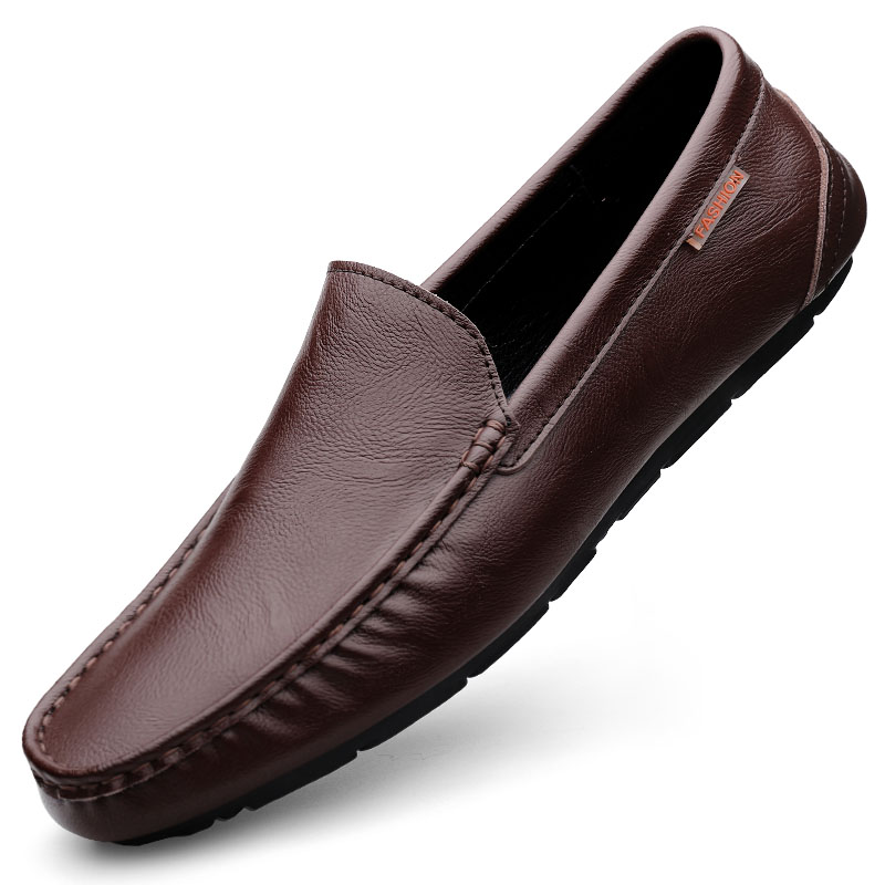 Genuine Leather Men's Loafers Breathable Slip-On Casual Shoes