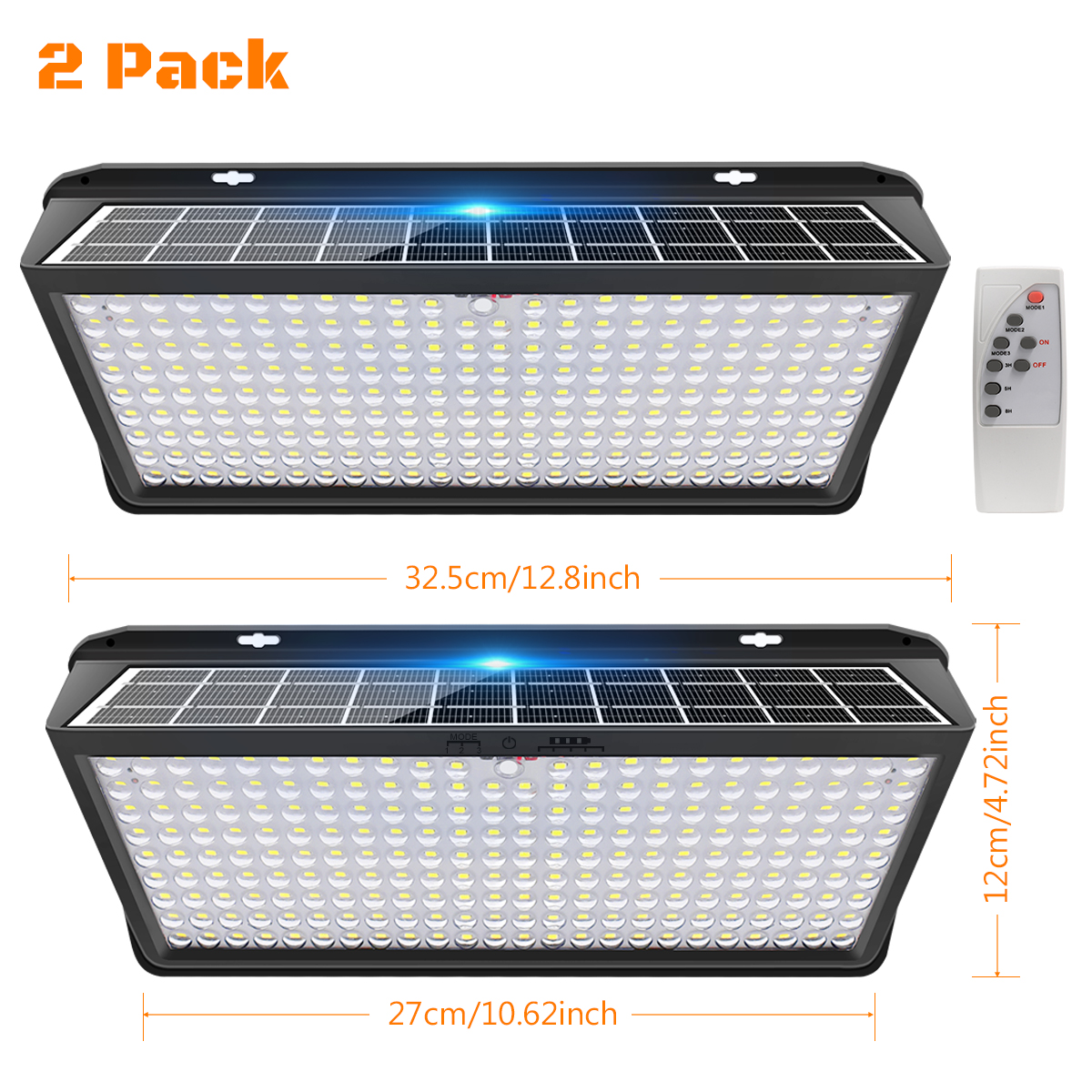 Solar Motion Sensor Wall Lights with 3 Lighting Modes and IP65 Waterproof Housing