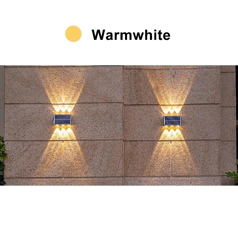 Solar Wall Light with Up and Down LED Lighting IP65 Outdoor Garden and Balcony Spotlight