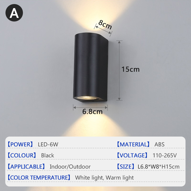 Waterproof LED Outdoor Wall Lamp IP65 Dual Light Modern Porch Garden Wall Light