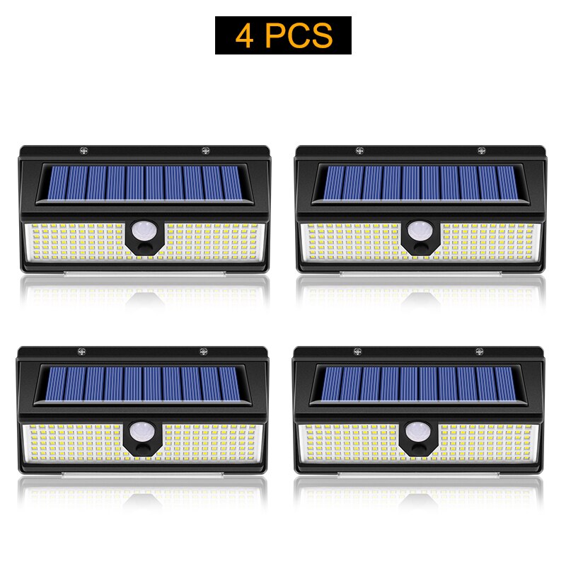 190 LED Solar Motion Sensor Wall Light with 4 Lighting Modes and IP65 Protection