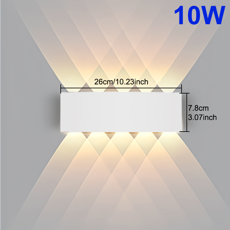 Modern LED Wall Light Moisture Resistant 3000K Indoor Outdoor Lighting