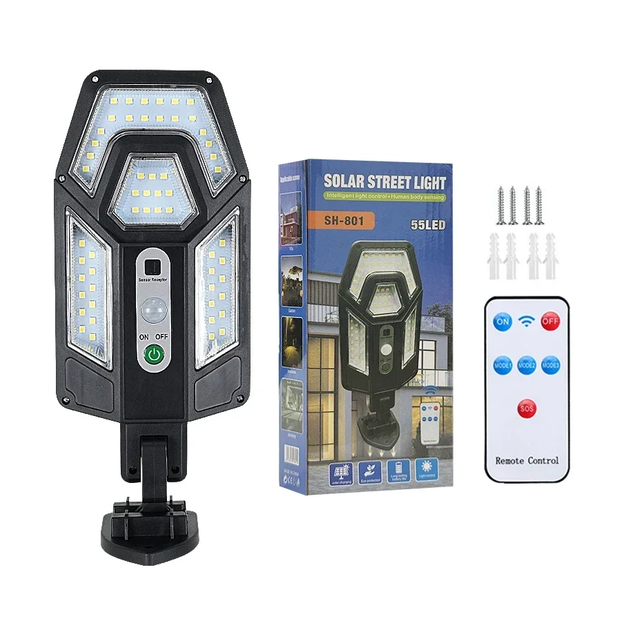 Solar Folding Outdoor Wall Light with Motion Sensor and IP65 Waterproof Design