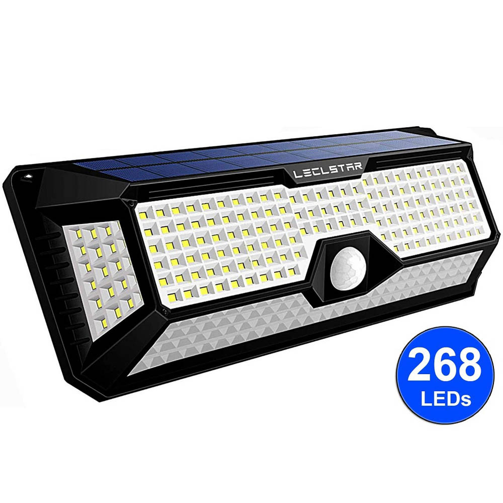 268 LED Solar Motion Sensor Wall Light with 4 Modes and IP65 Protection