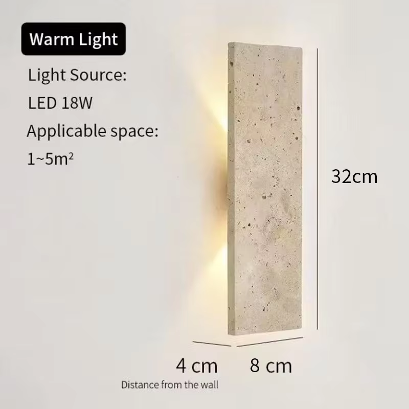 Modern Outdoor LED Wall Lamp IP65 Waterproof Dimmable Stone Style Light