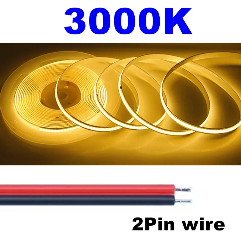 COB LED Strip Light 12V 24V High Density Flexible Tape Light