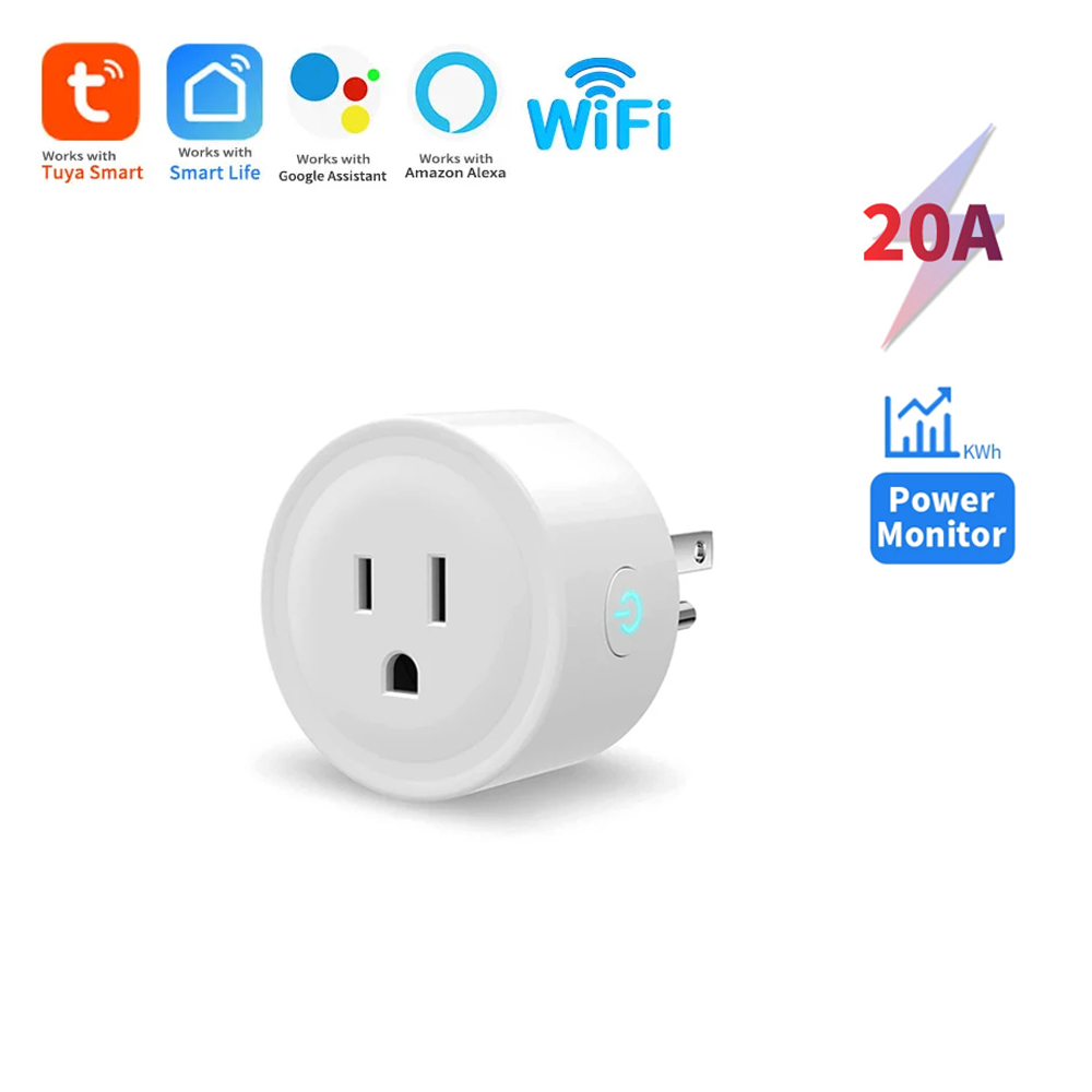 20A WiFi Smart Plug with Power Monitoring Voice Control and Scheduling