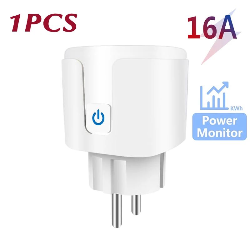 WiFi Smart Wall Socket 16A 20A with Power Monitoring and Timer Control