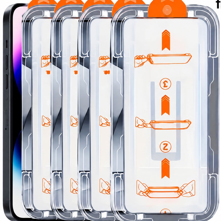 Clear Tempered Glass Screen Protector with Oleophobic Coating and Auto Installation Tool