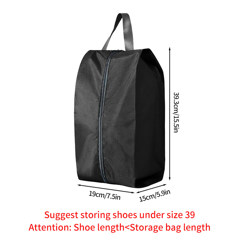Portable Waterproof Shoe Storage Bag with Zipper for Travel and Wardrobe Organization