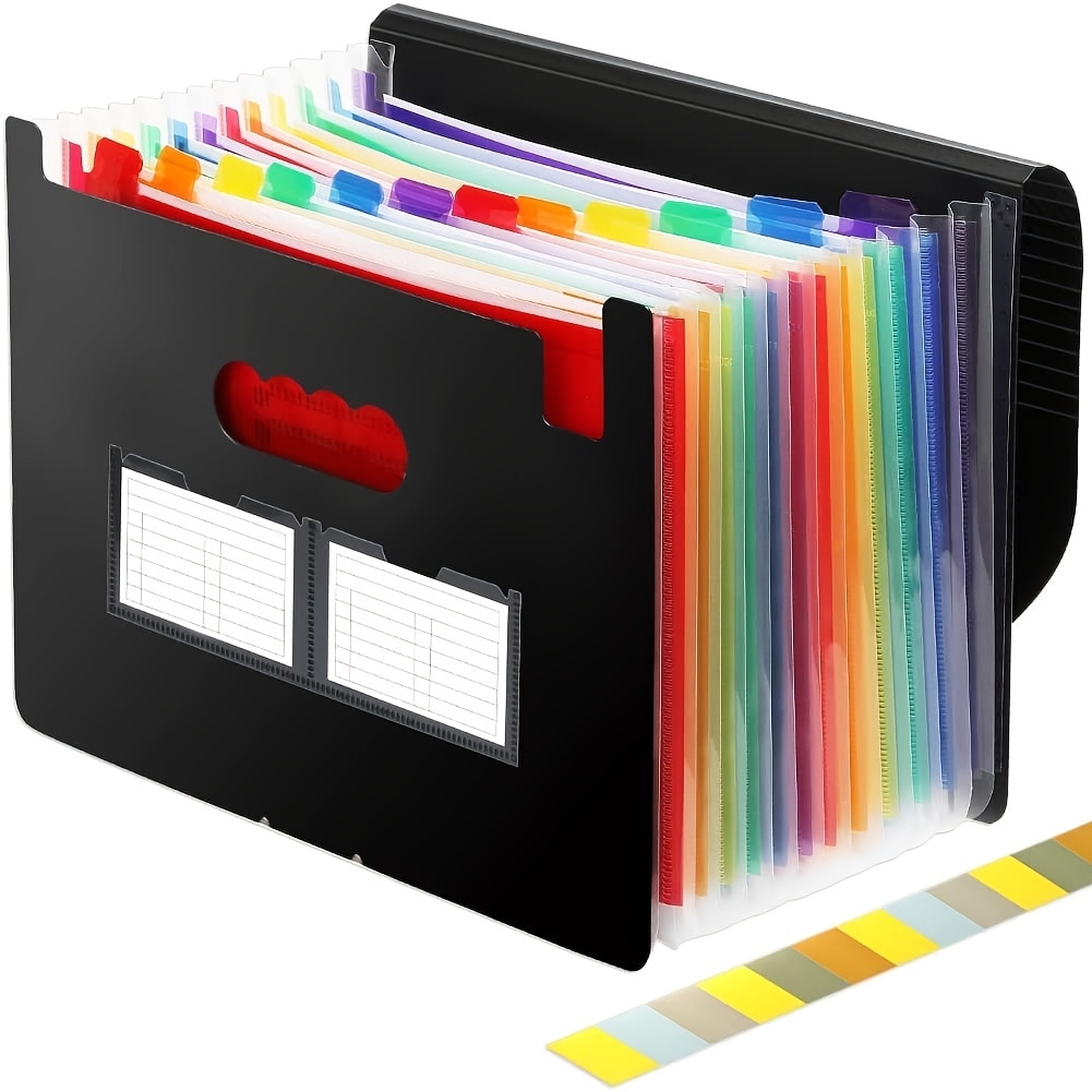 12 Pocket Expanding File Folder A4 Accordion Document Organizer Portable Plastic File Box