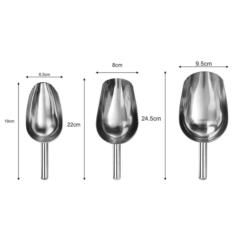 Multifunctional Stainless Steel Ice Scoop for Coffee Beans Flour and Kitchen Use