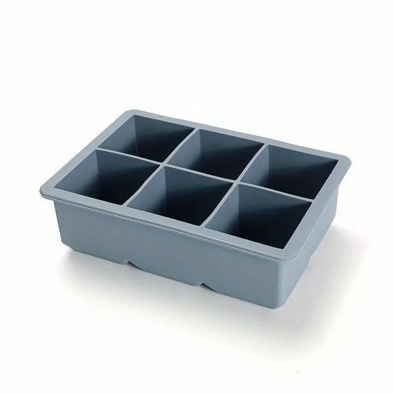 6 Cavity Silicone Ice Cube Tray with Lid Flexible Food Grade Freezer Mold