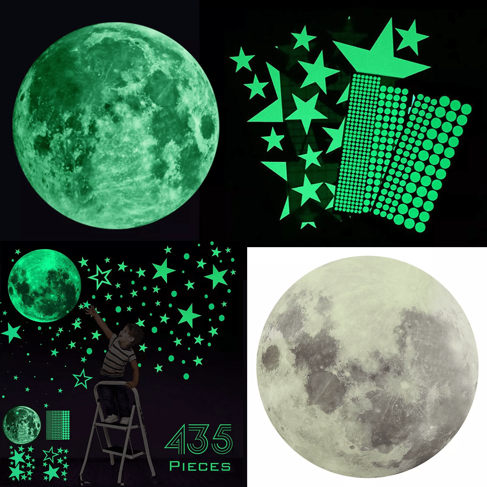 Glow in the Dark Stars & Moon Wall Stickers | Inspire Uplift