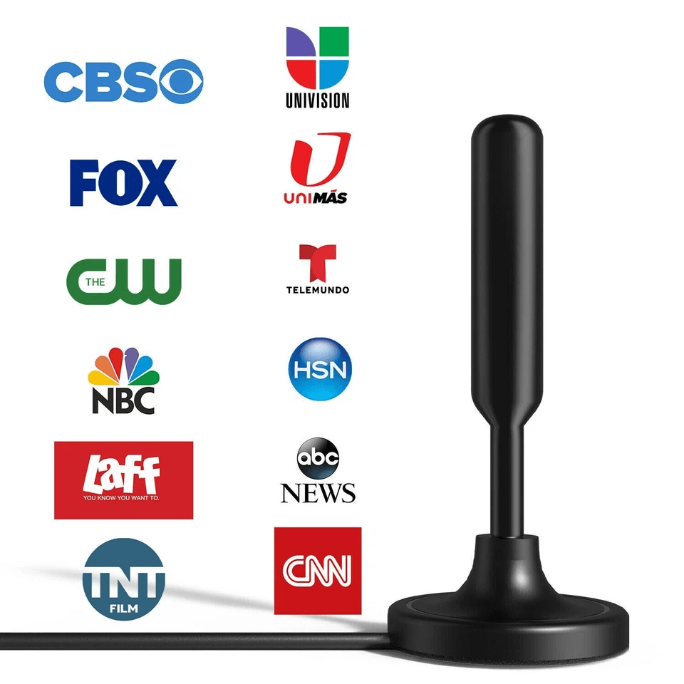 thumbnail interactive-video image 1 of 300 Mile Range Indoor Digital TV Antenna – 1080P 4K HDTV With Amplifier & 13ft Cable 1 of 5
