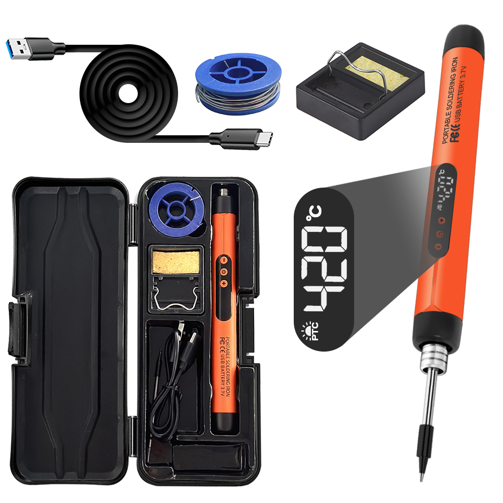 Portable USB Soldering Iron Kit Mini Adjustable Temperature DIY Electronics Tool for Precision Repairs