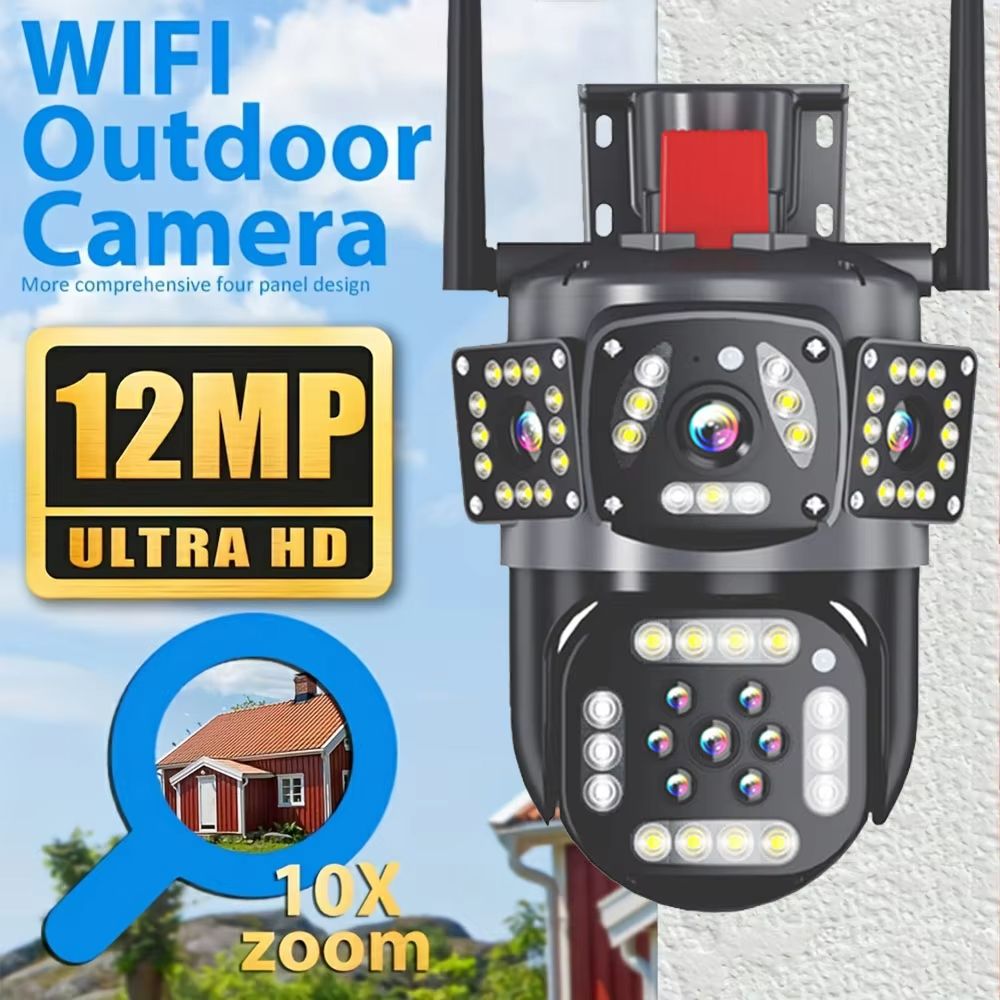 6K 12MP Outdoor WiFi Security Camera, Triple Lens PTZ | Inspire Uplift