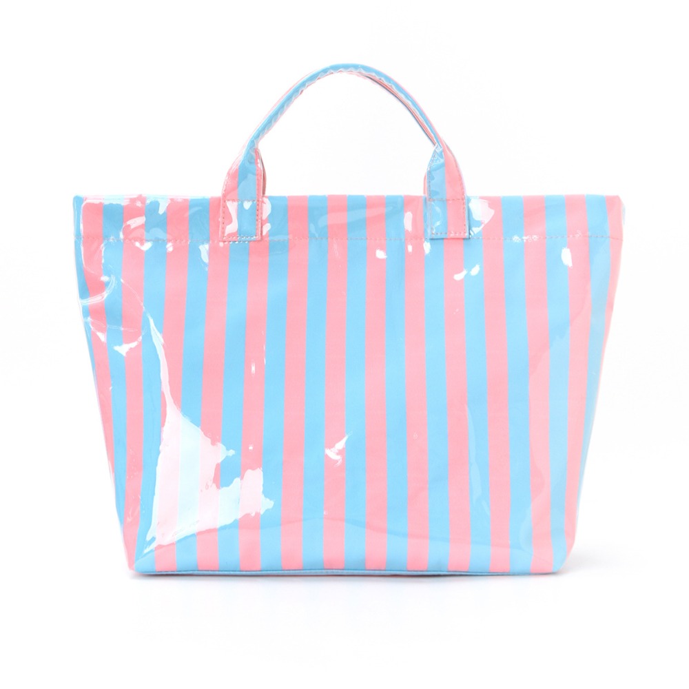 Foldable Large Capacity Travel Duffel Bag Lightweight Striped Carry On Handbag
