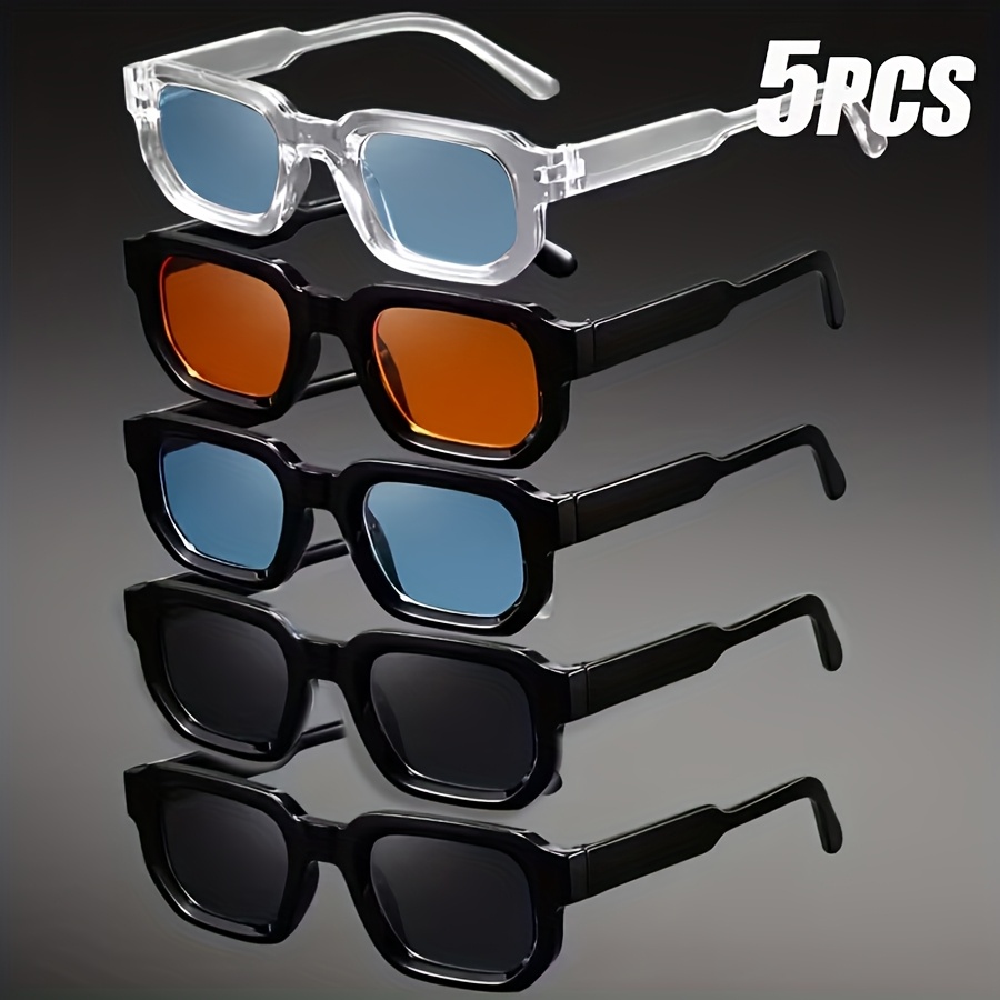 Retro Rectangle Sunglasses Vintage UV Protection Fashion Eyewear for Men Women