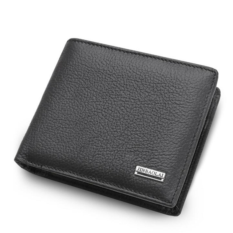 Genuine Leather Slim Men Wallet Compact Waterproof Card Holder with Coin Pocket