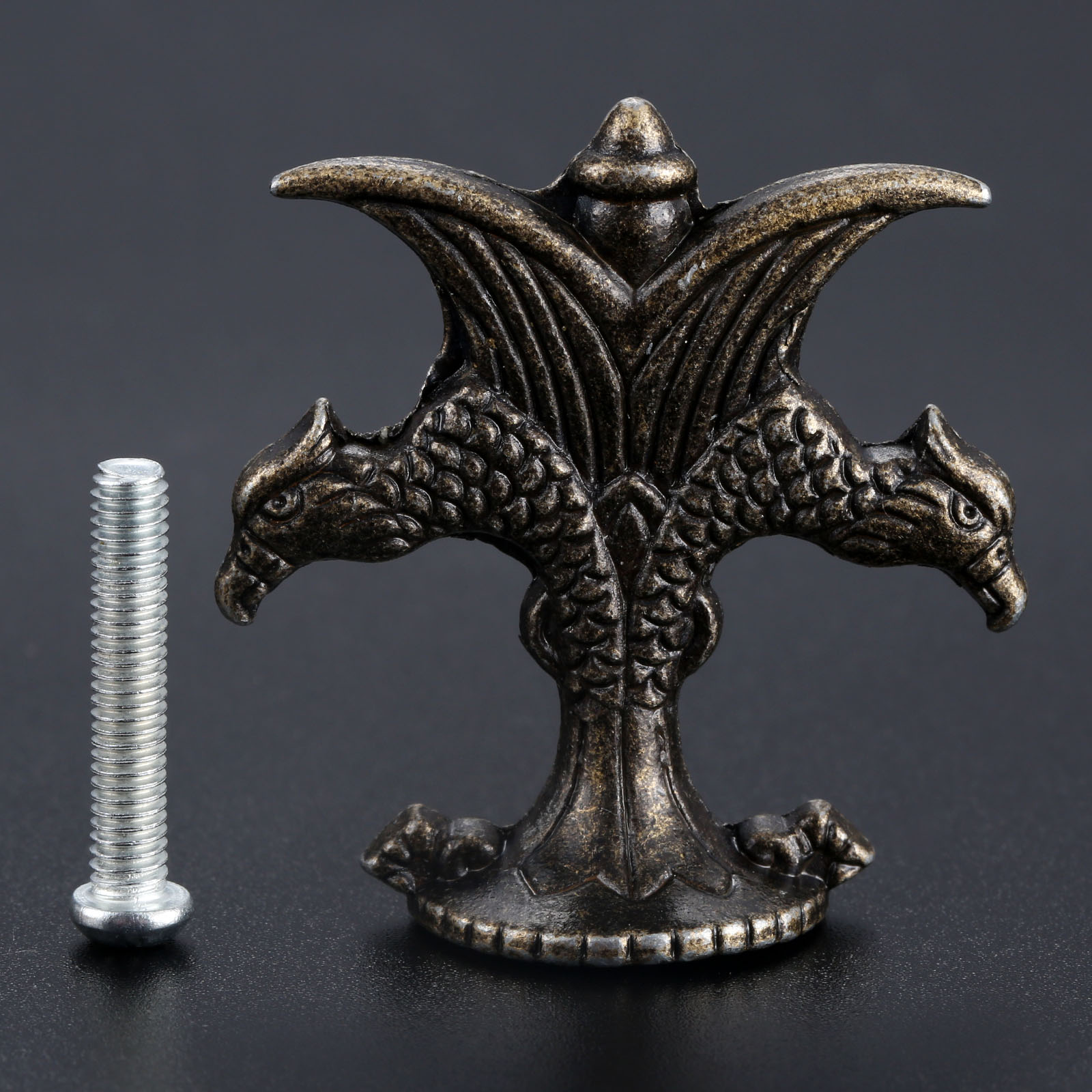 Vintage Bronze Cabinet Knob Antique Drawer Pull Decorative Jewelry Box Handle