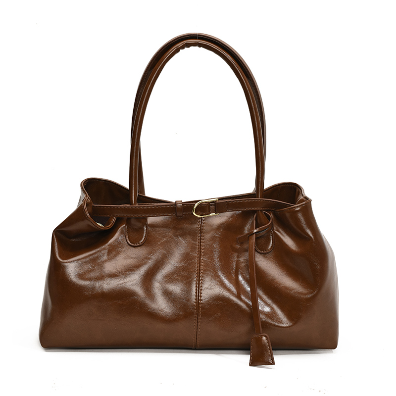 Retro PU Leather Hobo Shoulder Bag Large Capacity Work Tote for Women
