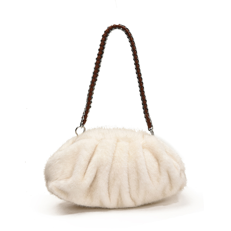 Luxury Faux Fur Shoulder Bag Soft Plush Hobo Winter Designer Tote