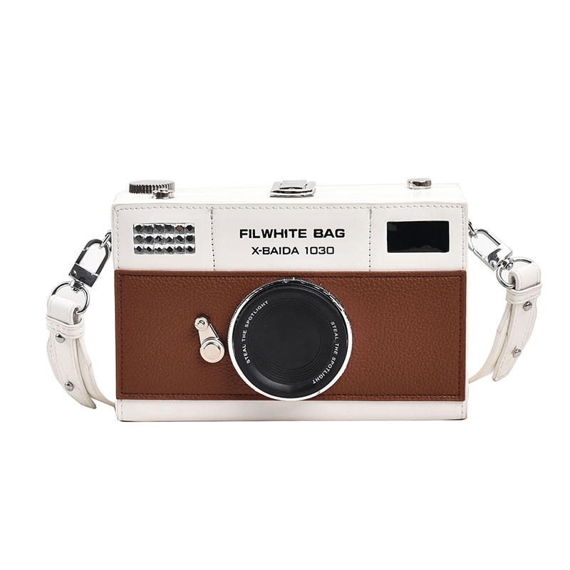 Retro Camera Crossbody Bag Vintage PU Leather Mini Shoulder Purse for Women and Men