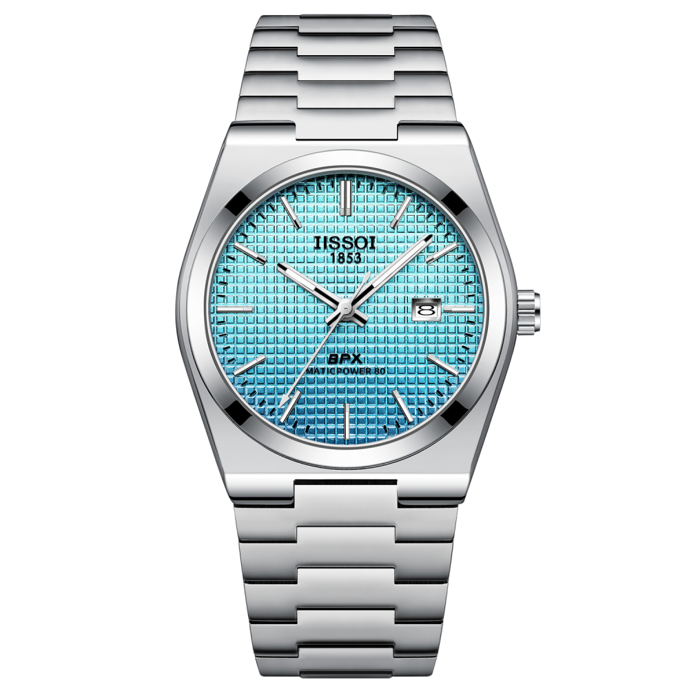 Luxury Mens Quartz Watch Stainless Steel Business Wristwatch with Date Display
