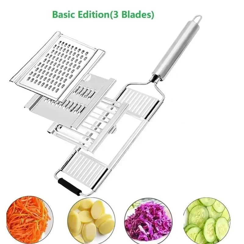 Multi Purpose Vegetable Slicer with Stainless Steel Blades Manual Vegetable Cutter Set