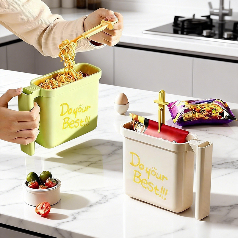 Instant Noodle Bowl with Fork Portable Ramen Cup | Inspire Uplift