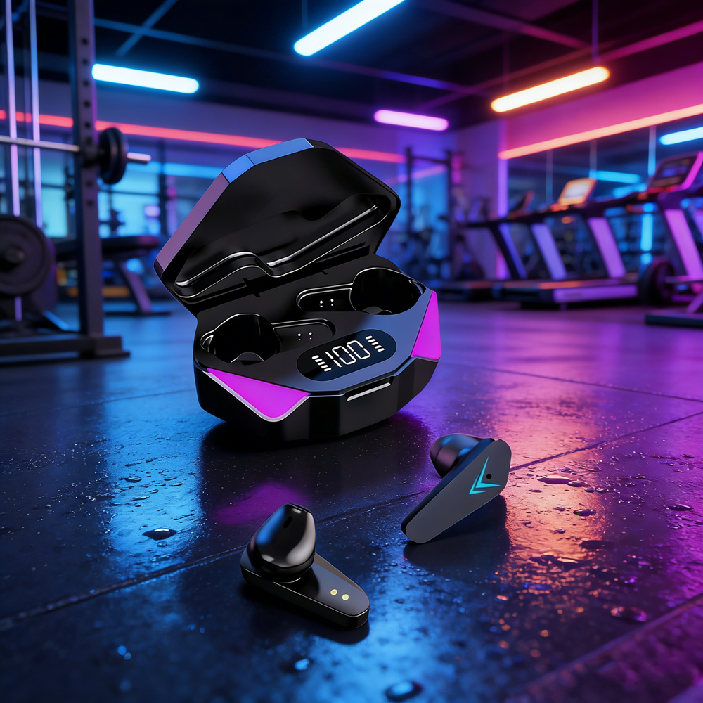 Stereo Gaming Earbuds Wireless Bluetooth Earphones with Deep Bass & Low Latency