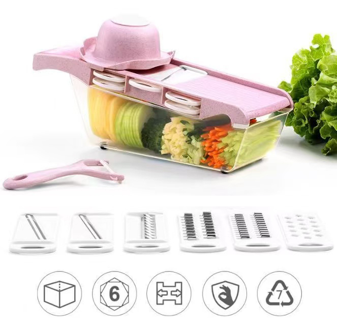Multi Blade Vegetable Cutter and Kitchen Slicer with Stainless Steel Grater