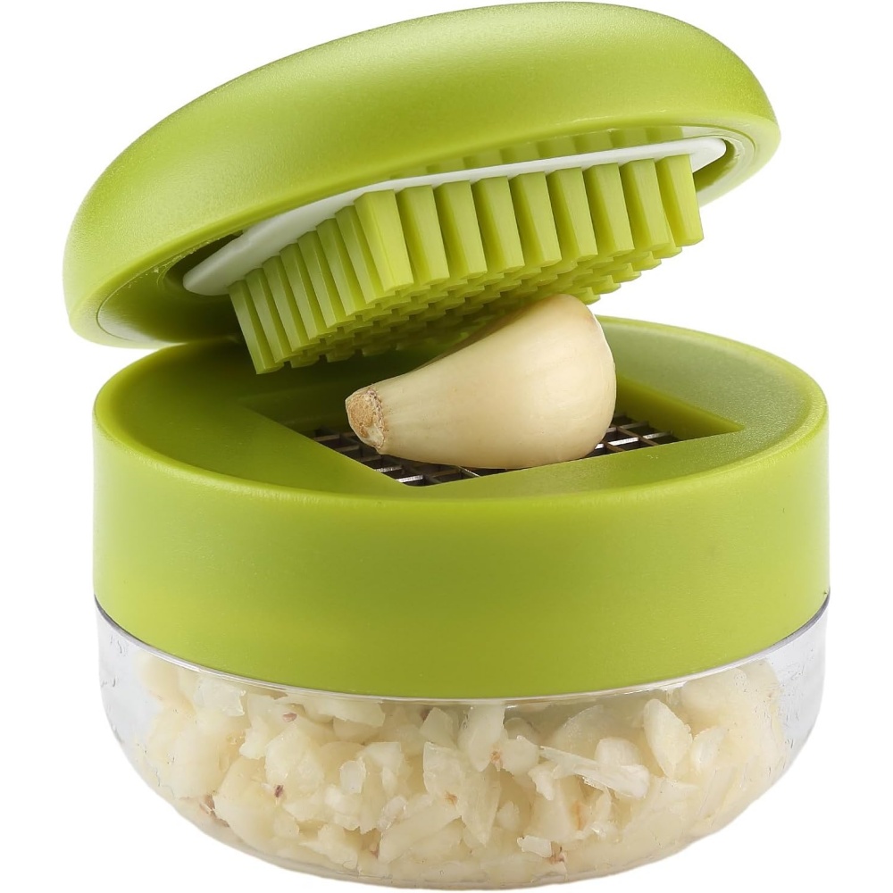 Stainless Steel Garlic Press & Ginger Mincer with Storage Case