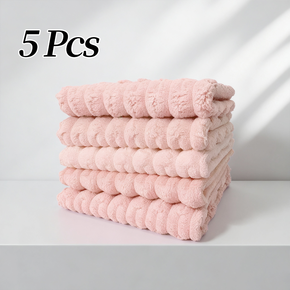 Pastel Quick Dry Face Towels Set Soft Absorbent Hand Towels for Bathroom