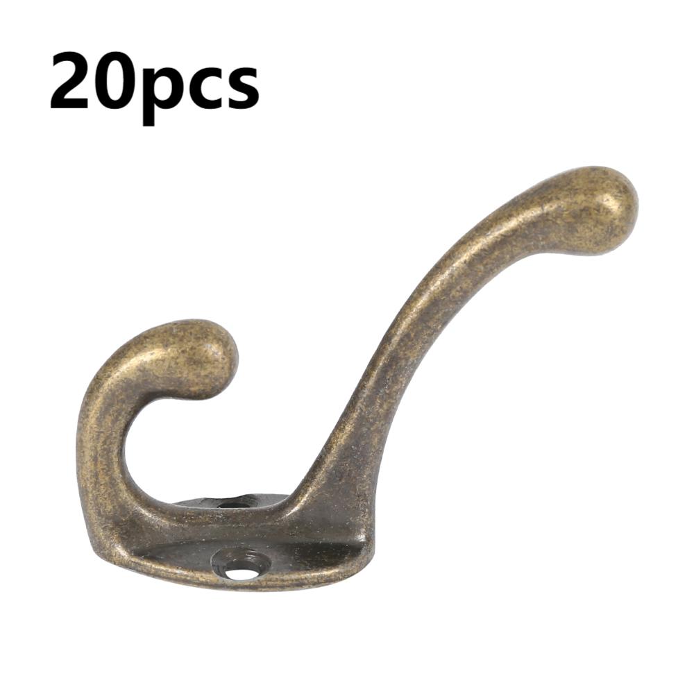 Bronze Vintage Clothes Hanger, Coat Hooks Wall Mounted Heavy Duty Dual Coat Rack with Screw for Door Bathroom