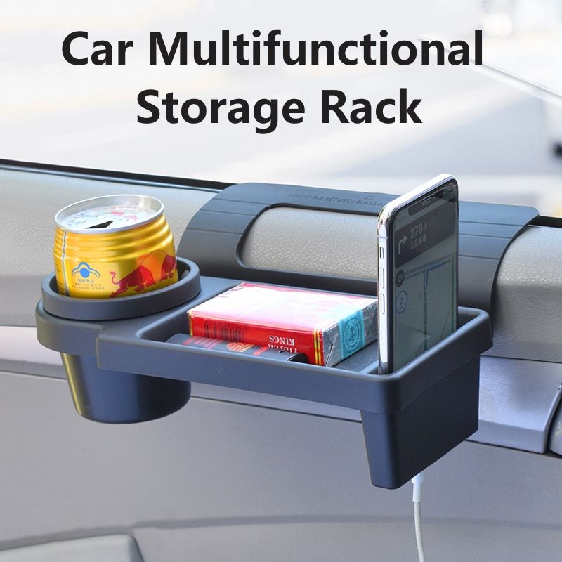 Multifunctional Car Organizer Box Hanging Storage Rack for Vehicle with Cup & Drink Holder