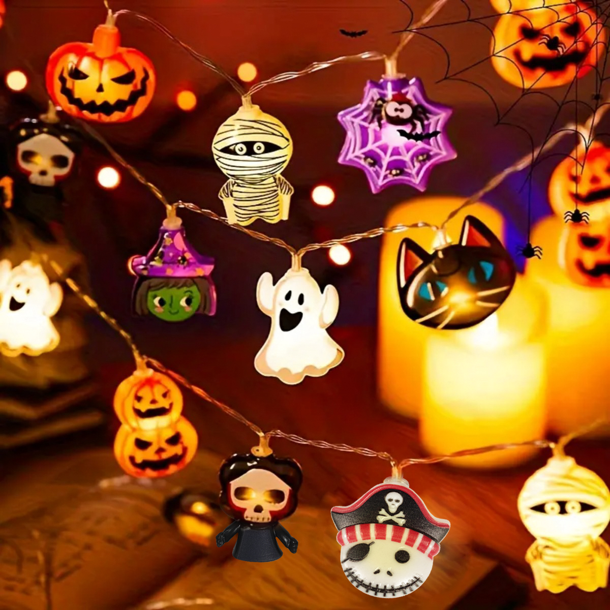 Halloween LED String Lights Battery Powered Spooky Indoor Party Decor